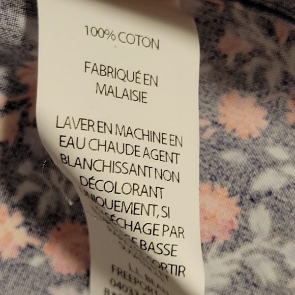 L.L. Bean Floral 3/4 Sleeve Button Down, XS - Picture 12 of 12